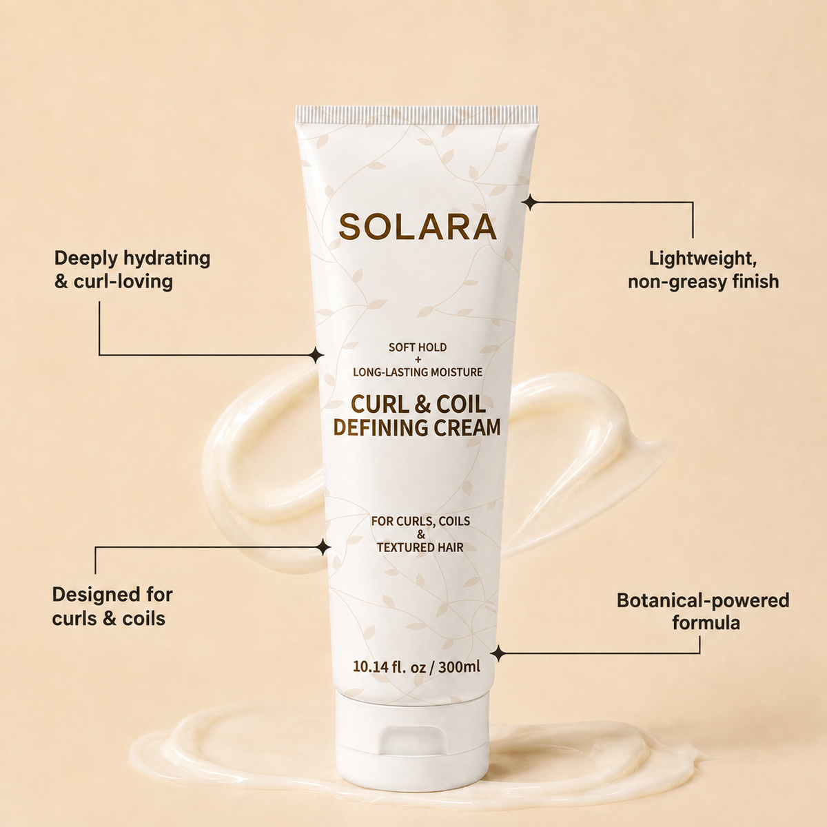 SOLARA Curl & Coil Defining Cream & Leave-In Conditioner