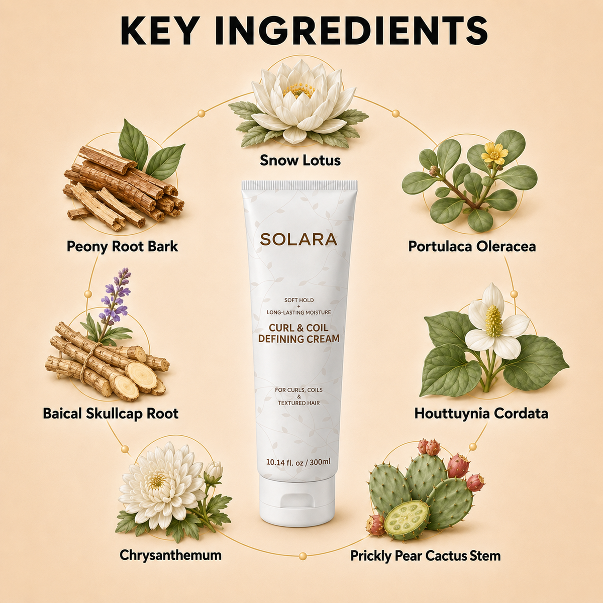 SOLARA Curl & Coil Defining Cream & Leave-In Conditioner